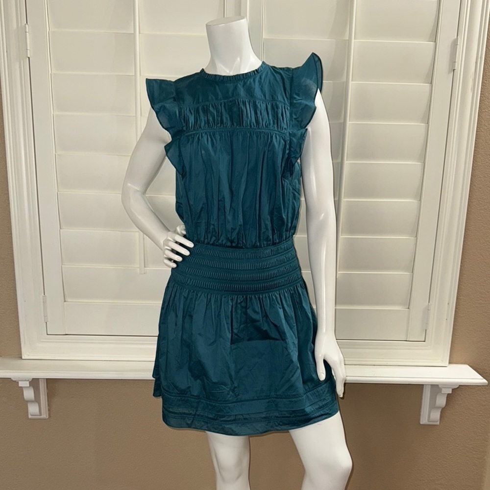 Rails Minnie Flutter Sleeve Mini Dress Lagoon NWT - image 1